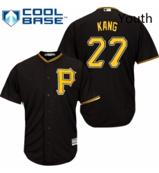 Youth Majestic Pittsburgh Pirates 27 Jung ho Kang Authentic Black Alternate Cool Base MLB Jersey