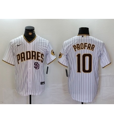 Men San Diego Padres 10 Jurickson Profar White Cool Base Stitched Baseball Jersey 1