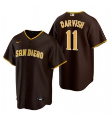 Men San Diego Padres 11 Yu Darvish Brown Trade Road Coolbase Jersey