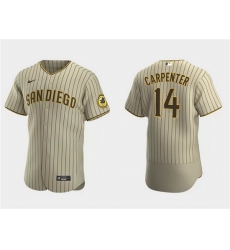 Men San Diego Padres 14 Matt Carpenter Tan Flex Base Stitched Baseball Jersey