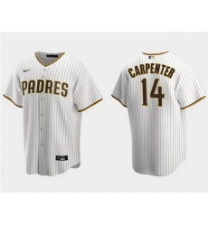 Men San Diego Padres 14 Matt Carpenter White Cool Base Stitched Jersey