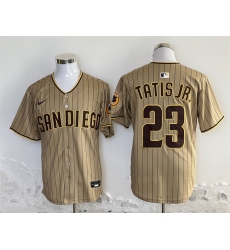 Men San Diego Padres 23 Fernando Tatis Jr  Tan Stitched Baseball Jersey