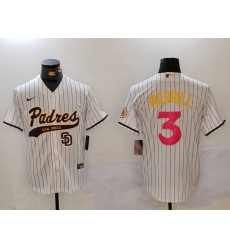 Men San Diego Padres 3 Jackson Merrill white Cool Base Stitched Baseball Jersey 016