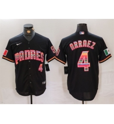 Men San Diego Padres 4 Luis Arraez Black Mexico Cool Base Stitched Baseball Jersey