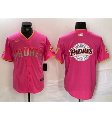 Men San Diego Padres Team Big Logo Pink Cool Base Stitched Baseball Jersey