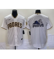 Men San Diego Padres White Team Big Logo Cool Base Stitched Baseball Jersey