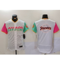 Men San Diego Padres big logo Profar White City Connect Cool Base Stitched Baseball Jersey  3