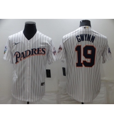 Men's San Diego Padres #19 Tony Gwynn White Cool Base Stitched Jersey