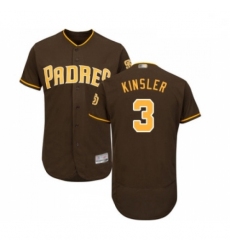 Mens San Diego Padres 3 Ian Kinsler Brown Alternate Flex Base Authentic Collection Baseball Jersey