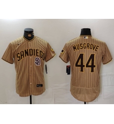 Nike Men San Diego Padres 44 Musgrove Tan Brown Authentic Alternate Player Jersey 1