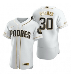 San Diego Padres 30 Eric Hosmer White Nike Mens Authentic Golden Edition MLB Jersey