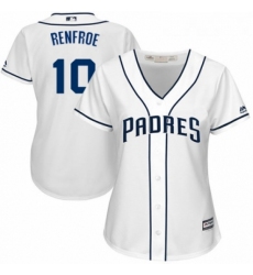 Womens Majestic San Diego Padres 10 Hunter Renfroe Replica White Home Cool Base MLB Jersey 