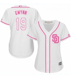 Womens Majestic San Diego Padres 19 Tony Gwynn Authentic White Fashion Cool Base MLB Jersey