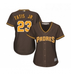 Womens San Diego Padres 23 Fernando Tatis Jr Replica Brown Alternate Cool Base Baseball Jersey 