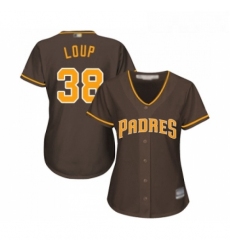 Womens San Diego Padres 38 Aaron Loup Replica Brown Alternate Cool Base Baseball Jersey 