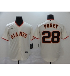 Giants 28 Buster Posey Cream 2020 Nike Cool Base Jersey