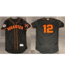 Men San Francisco Giants 12 Joe Panik Black 2018 Flex Base Stitched Jersey