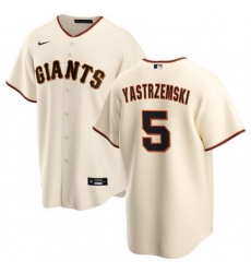 Men San Francisco Giants 5 Mike Yastrzemski Cream Cool Base Stitched Jersey