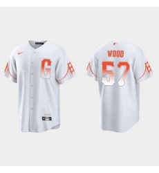 Men San Francisco Giants 57 Alex Wood Men 2021 City Connect White Fan Version Jersey