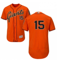 Mens Majestic San Francisco Giants 15 Bruce Bochy Orange Alternate Flex Base Authentic Collection MLB Jersey