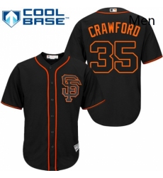 Mens Majestic San Francisco Giants 35 Brandon Crawford Replica Black Alternate Cool Base MLB Jersey