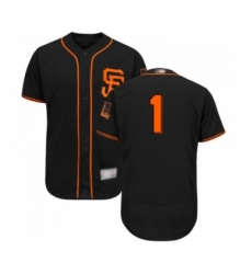 Mens San Francisco Giants 1 Kevin Pillar Black Alternate Flex Base Authentic Collection Baseball Jersey