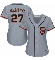 Womens Majestic San Francisco Giants 27 Juan Marichal Authentic Grey Road 2 Cool Base MLB Jersey