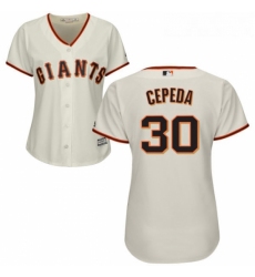 Womens Majestic San Francisco Giants 30 Orlando Cepeda Authentic Cream Home Cool Base MLB Jersey