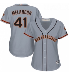 Womens Majestic San Francisco Giants 41 Mark Melancon Replica Grey Road 2 Cool Base MLB Jersey