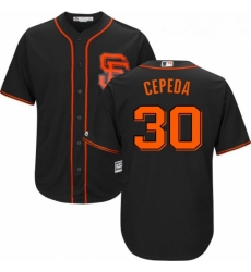 Youth Majestic San Francisco Giants 30 Orlando Cepeda Authentic Black Alternate Cool Base MLB Jersey