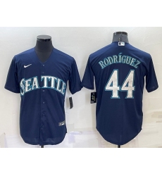 Men Seattle Mariners 44 Julio Rodr EDguez Navy Cool Base Stitched Jersey 7