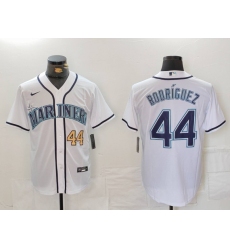 Men Seattle Mariners 44 Julio Rodriguez White Cool Base Stitched Jersey 2