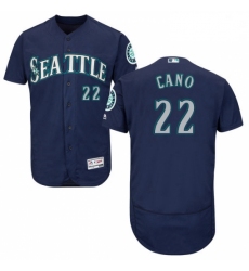 Mens Majestic Seattle Mariners 22 Robinson Cano Navy Blue Alternate Flex Base Authentic Collection MLB Jersey