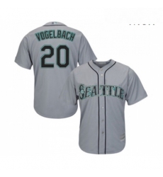 Mens Seattle Mariners 20 Dan Vogelbach Replica Grey Road Cool Base Baseball Jersey 