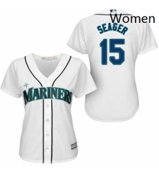 Womens Majestic Seattle Mariners 15 Kyle Seager Replica White Home Cool Base MLB Jersey