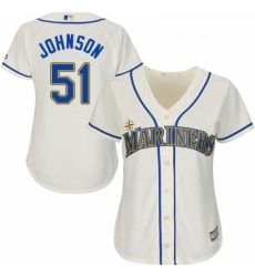 Womens Majestic Seattle Mariners 51 Randy Johnson Replica Cream Alternate Cool Base MLB Jersey