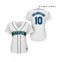 Womens Seattle Mariners 10 Edwin Encarnacion Replica White Home Cool Base Baseball Jersey 