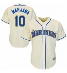 Youth Majestic Seattle Mariners 10 Mike Marjama Authentic Cream Alternate Cool Base MLB Jersey 