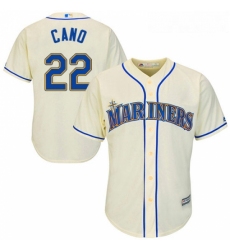 Youth Majestic Seattle Mariners 22 Robinson Cano Authentic Cream Alternate Cool Base MLB Jersey