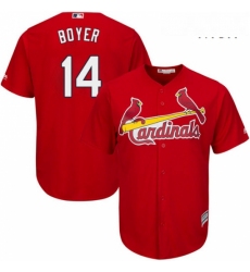 Mens Majestic St Louis Cardinals 14 Ken Boyer Replica Red Alternate Cool Base MLB Jersey