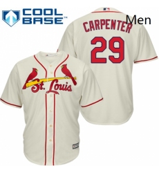 Mens Majestic St Louis Cardinals 29 Chris Carpenter Replica Cream Alternate Cool Base MLB Jersey