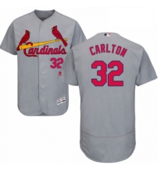 Mens Majestic St Louis Cardinals 32 Steve Carlton Grey Road Flex Base Authentic Collection MLB Jersey