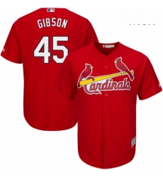 Mens Majestic St Louis Cardinals 45 Bob Gibson Replica Red Cool Base MLB Jersey