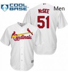 Mens Majestic St Louis Cardinals 51 Willie McGee Replica White Home Cool Base MLB Jersey