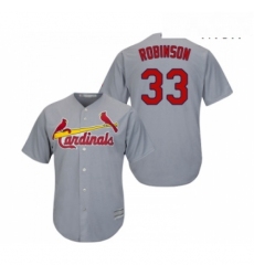 Mens St Louis Cardinals 33 Drew Robinson Replica Grey Road Cool Base Baseball Jersey 