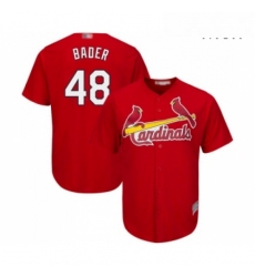 Mens St Louis Cardinals 48 Harrison Bader Replica Red Cool Base Baseball Jersey 