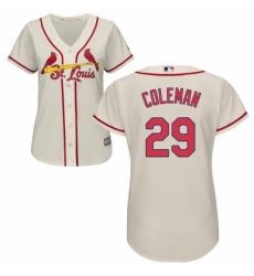 Womens Majestic St Louis Cardinals 29 Vince Coleman Authentic Cream Alternate Cool Base MLB Jersey