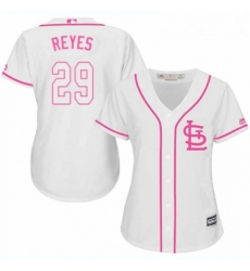 Womens Majestic St Louis Cardinals 29 lex Reyes Replica White Fashion Cool Base MLB Jersey 