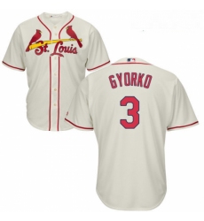 Youth Majestic St Louis Cardinals 3 Jedd Gyorko Replica Cream Alternate Cool Base MLB Jersey