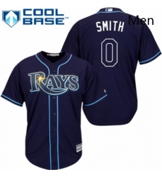 Mens Majestic Tampa Bay Rays 0 Mallex Smith Replica Navy Blue Alternate Cool Base MLB Jersey 